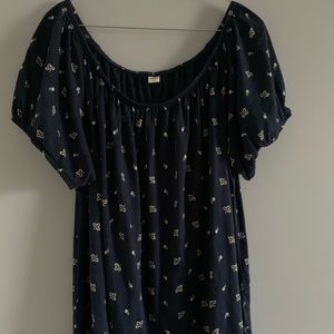 off the shoulder navy top